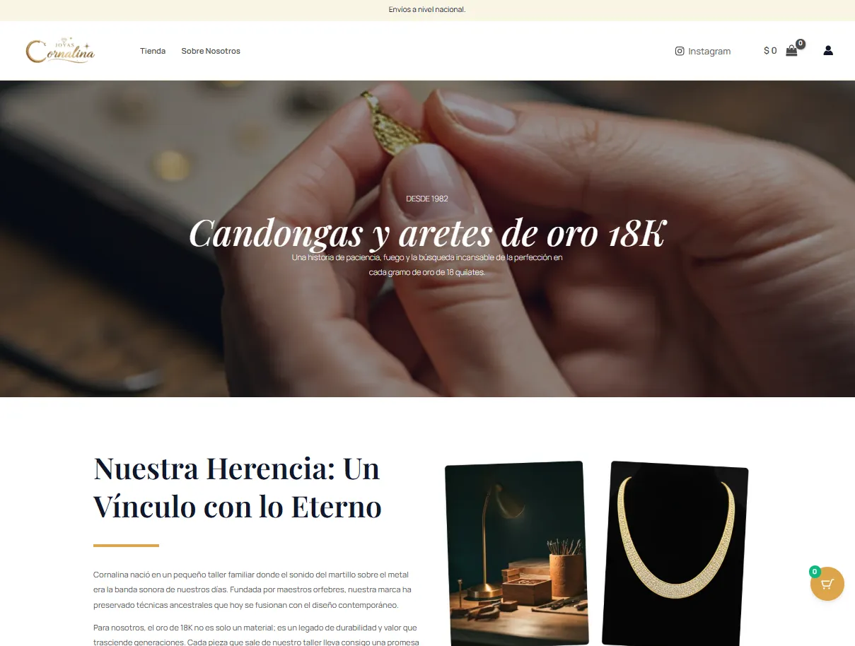 Joyería Cornalina - E-Commerce